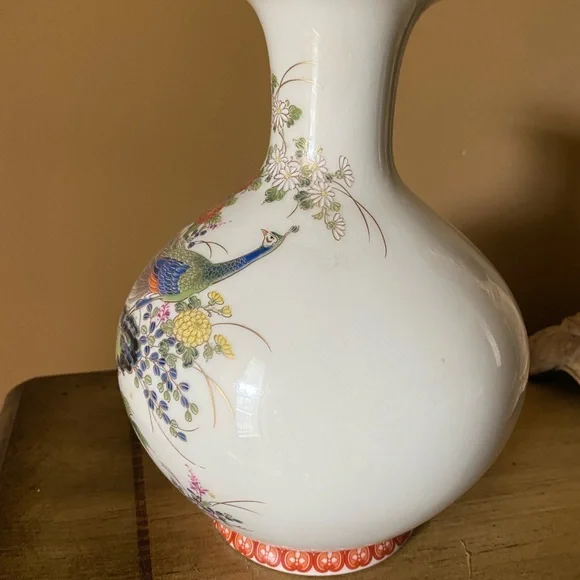 Japanese Shibata Peacock vase - Picture 2 of 9